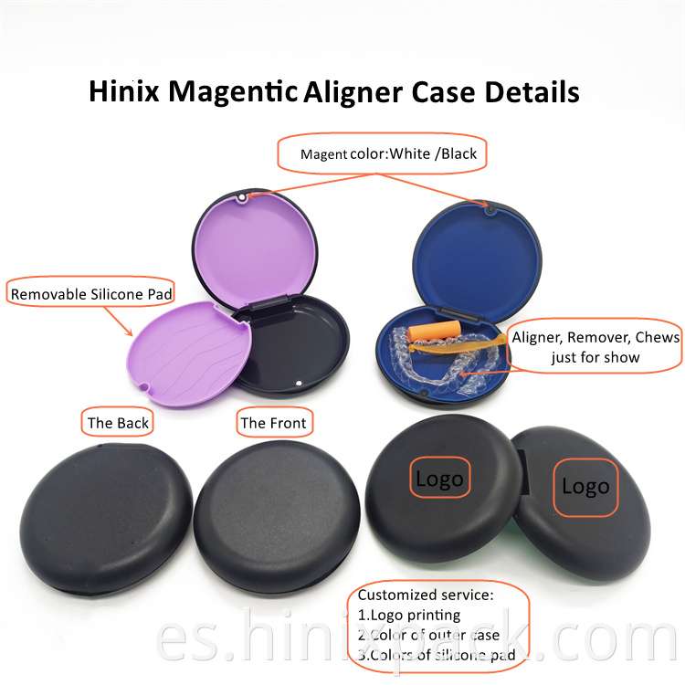 Magnetic invisiblealign Aligner case with silicone pads 